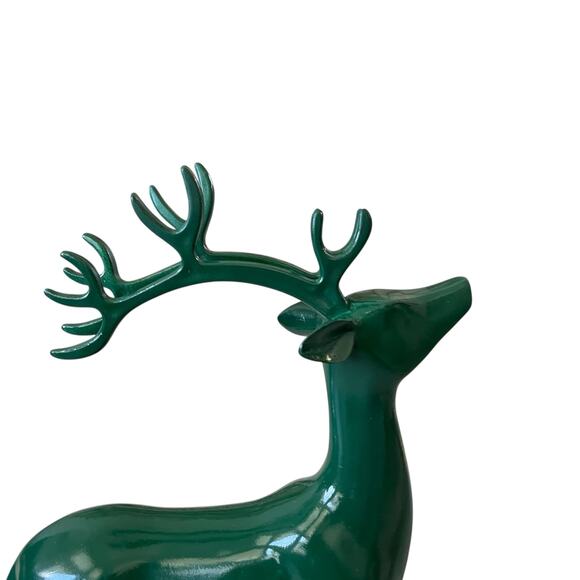 Emerald Green Standing Reindeer 13" Resin Christmas Holiday Decor New - Picture 3 of 14